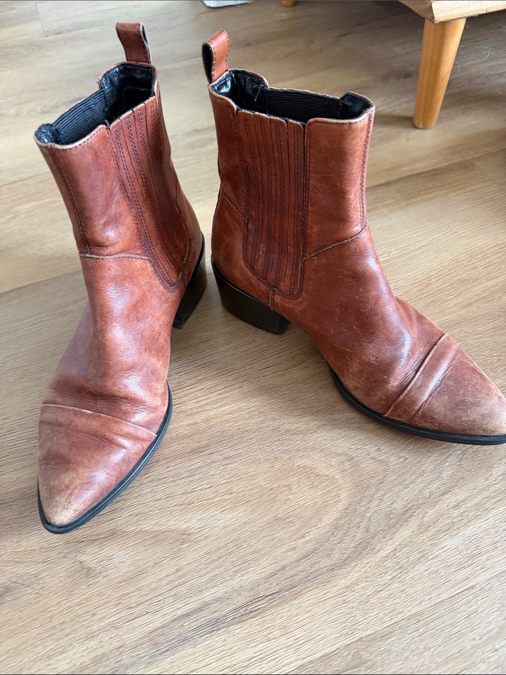 Vagabond Brown Suede Pointed Toe Ankle Boots